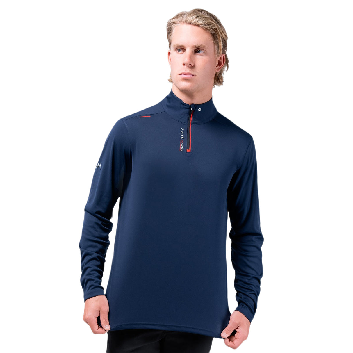 Zhik Mens UVActive High Collar 1/4 Zip Top - Navy