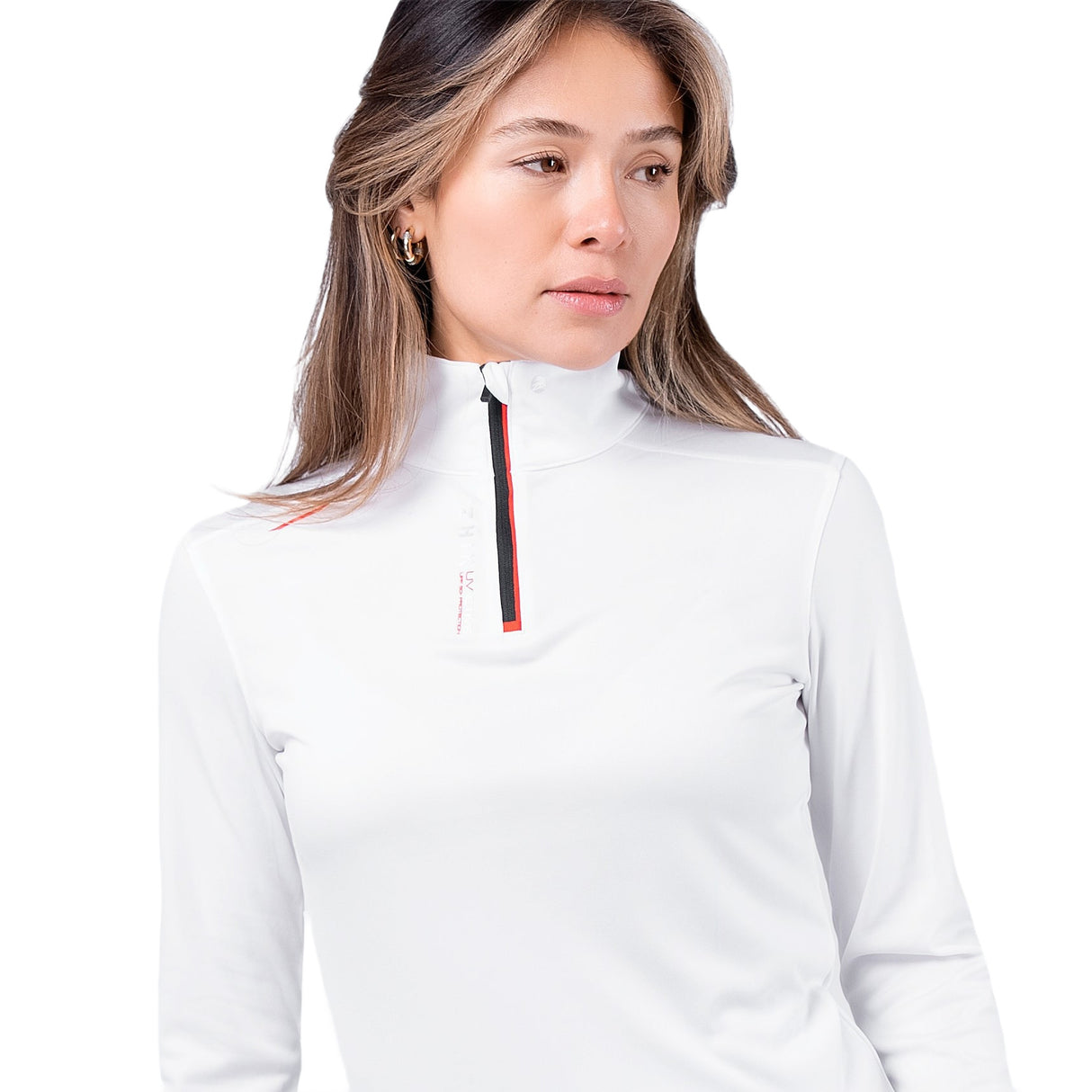 Zhik Womens UVActive High Collar 1/4 Zip Top - White