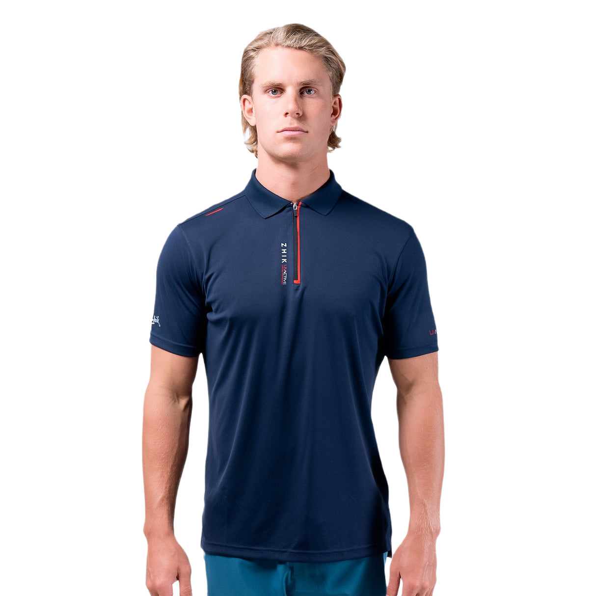Zhik Mens UVActive Zip Sports Polo - Navy