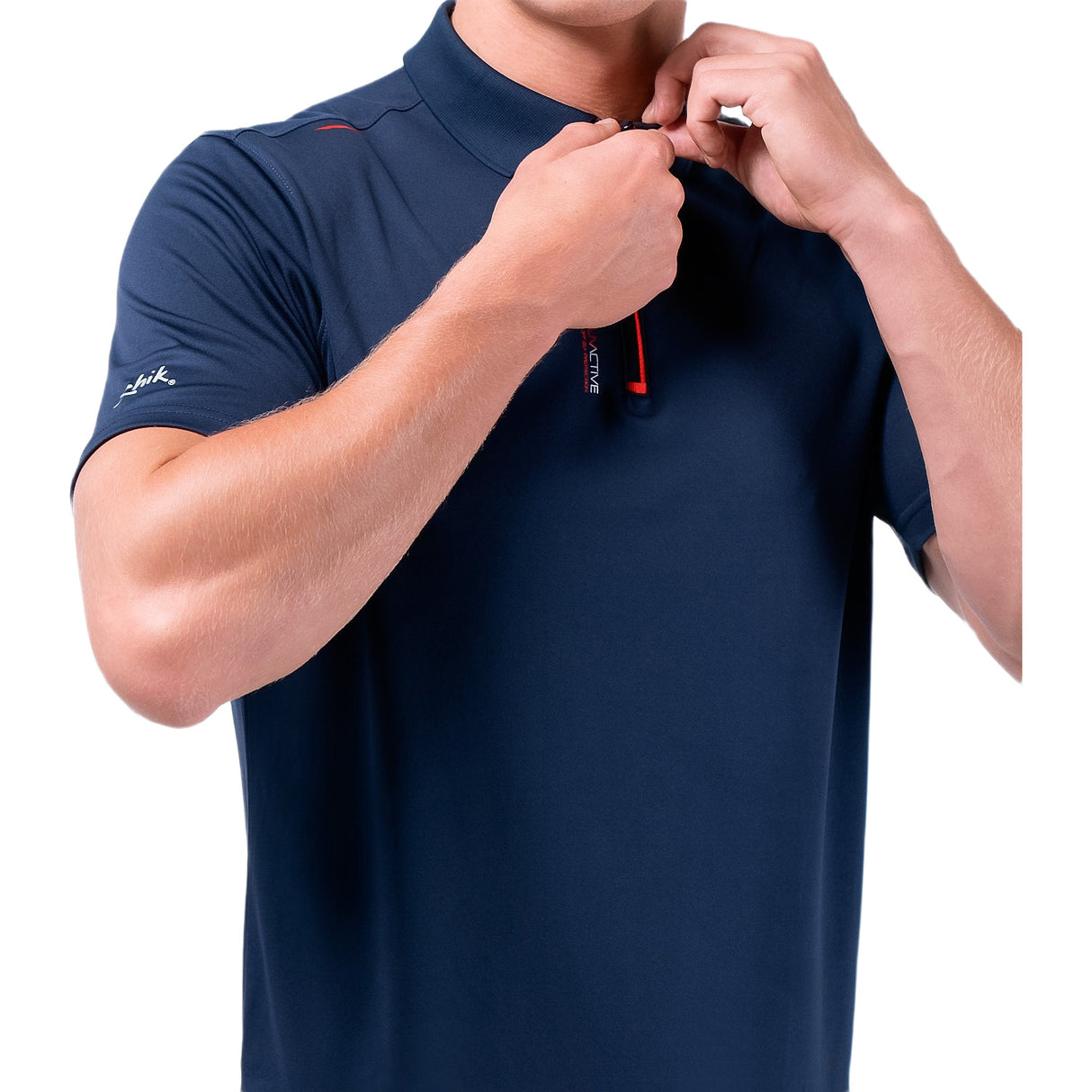Zhik Mens UVActive Zip Sports Polo - Navy