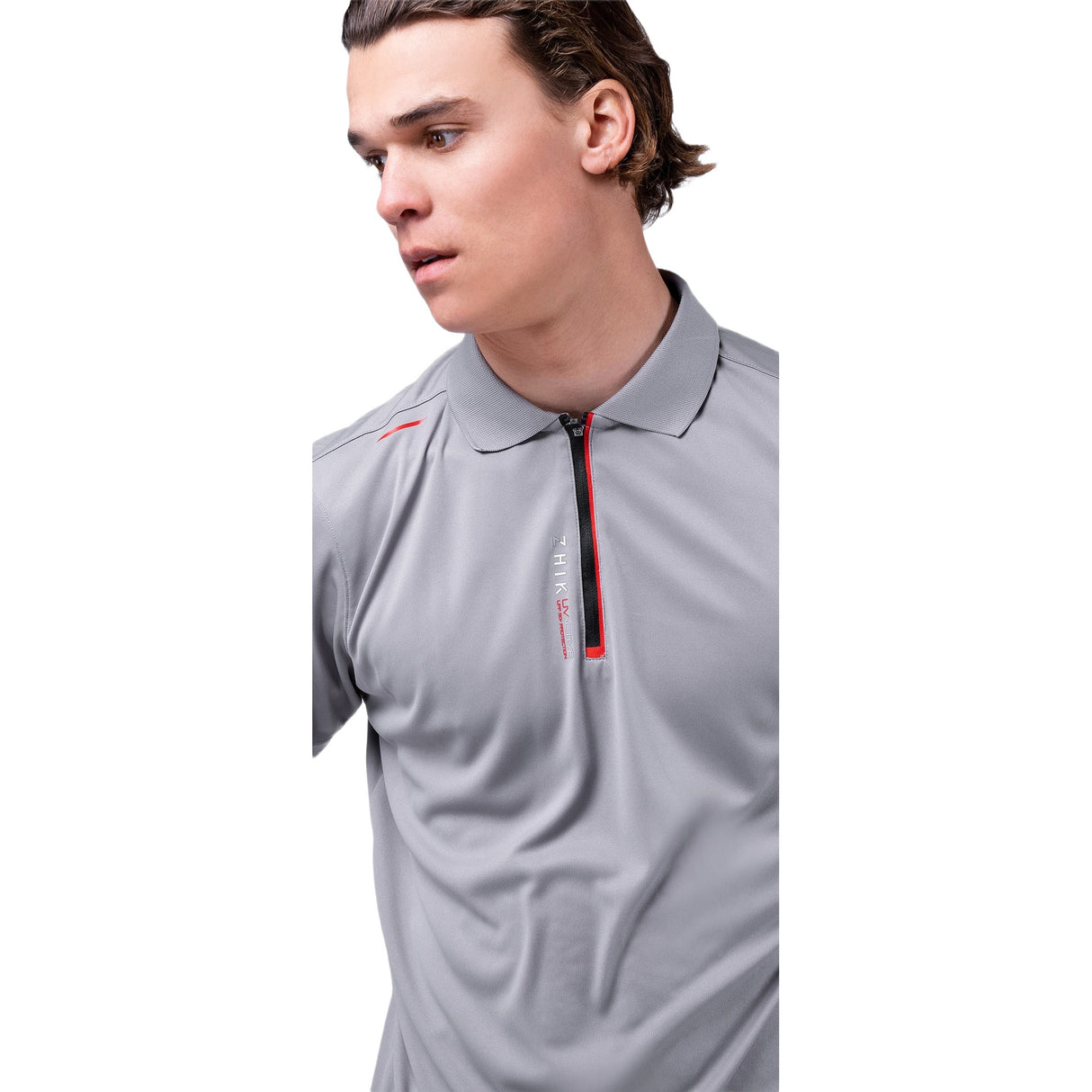Zhik Mens UVActive Zip Sports Polo - Grey