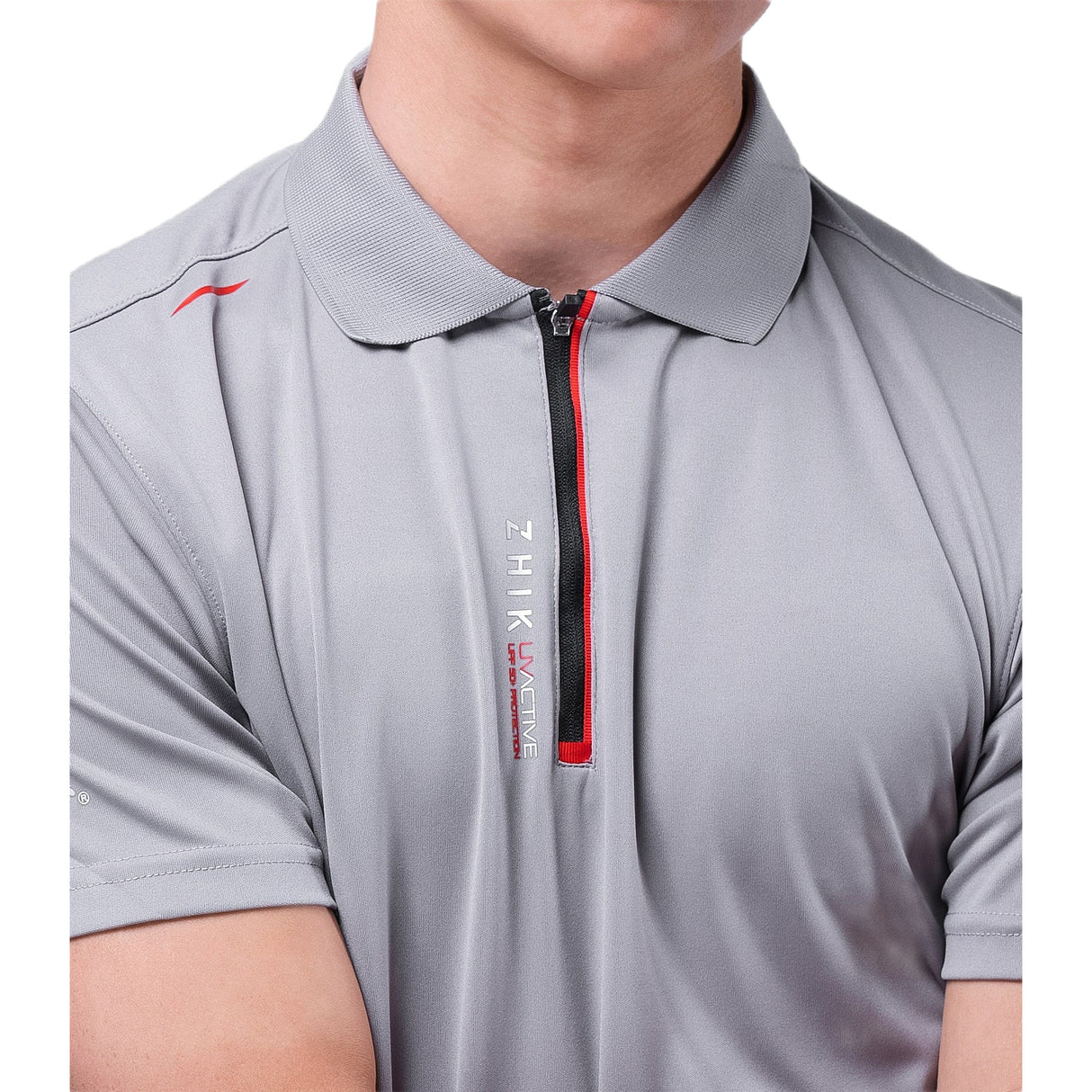Zhik Mens UVActive Zip Sports Polo - Grey