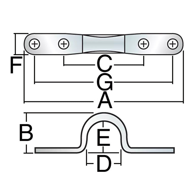 Harken 38mm Eyestrap - Double Fastener