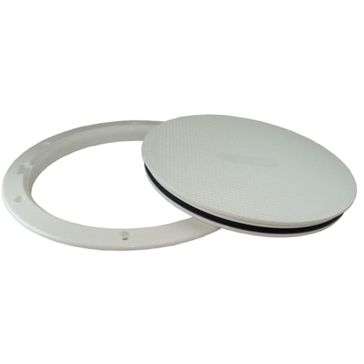 Beckson 6" Pry-Out Smooth Deck Plate White