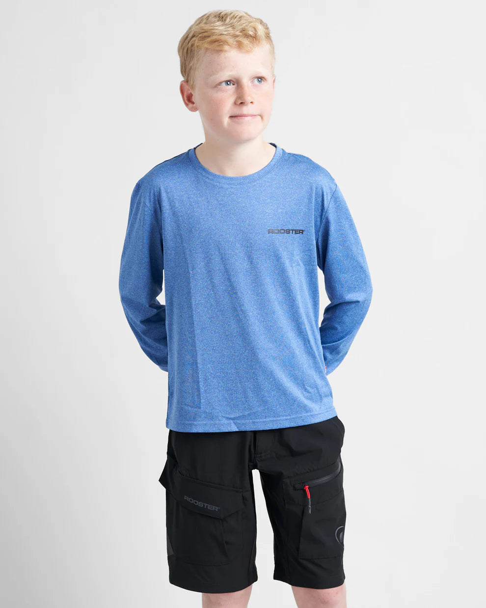 Rooster Junior Hooded Quick Dry UVF 50+ Tech T-Shirt Long Sleeved (colors)