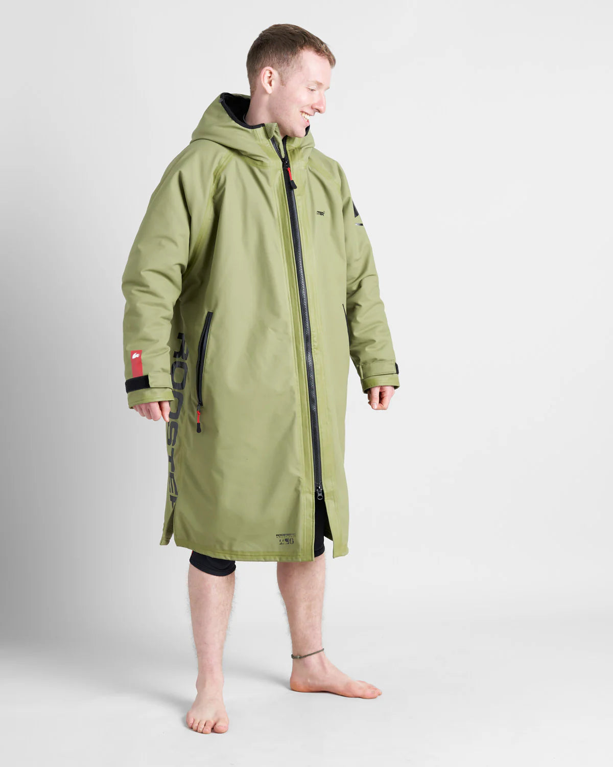 Rooster Aquafleece Robe, colors: Black/Blue, Khaki/Black