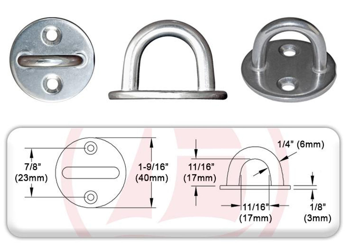 13.2102 - Eye Plate - Round - 6 mm / 1/4" - Set of 2 Pieces