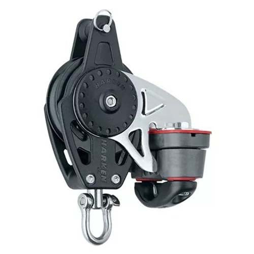 Harken 57mm Carbo Swivel Block w/Cam Cleat and Becket