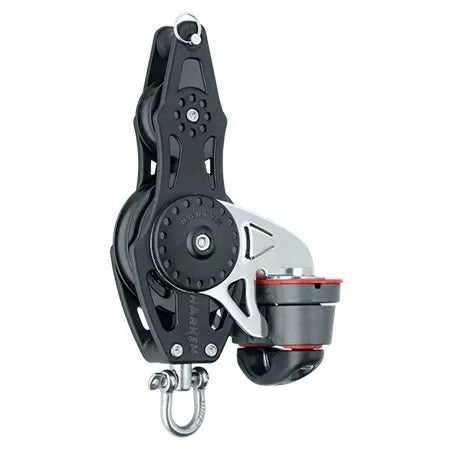 Harken 57mm Carbo Fiddle Block Swivel w/Cam Cleat & Becket