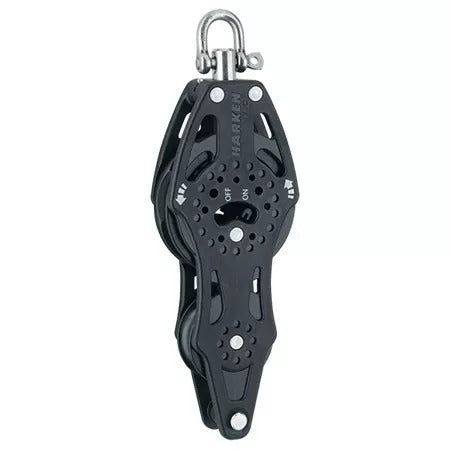 Harken 75mm Carbo Fiddle Ratchet Block Swivel w/Becket