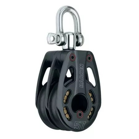 Harken 57mm Aluminum Low Load Double Block Swivel