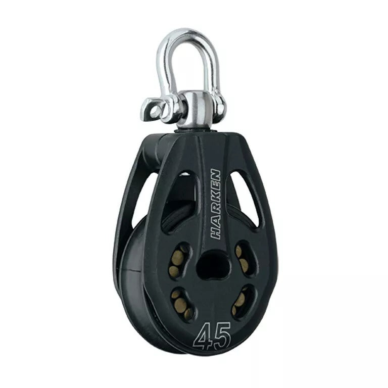 Harken 45mm Aluminum Single Black Magic Swivel Block