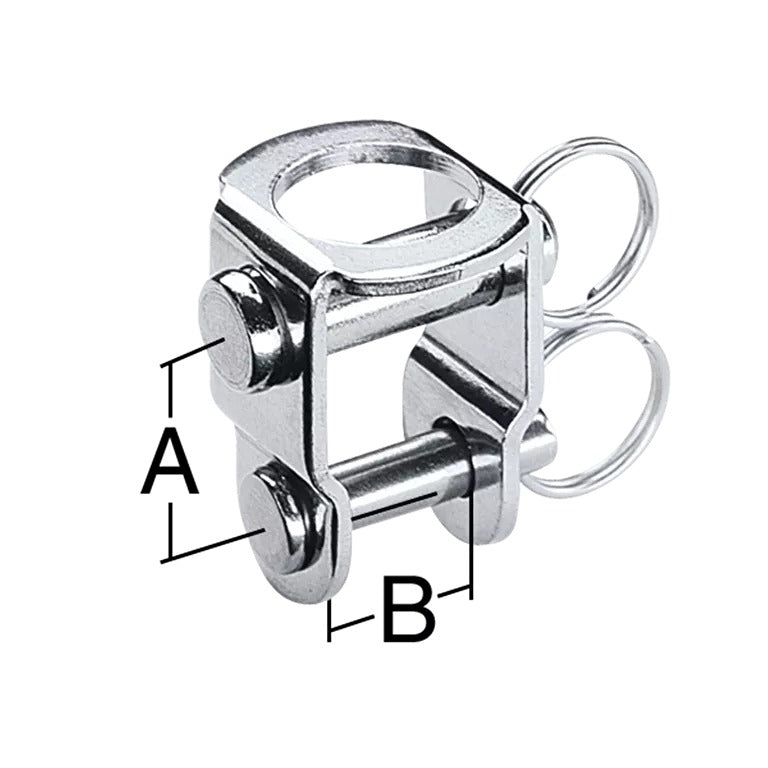 Harken 5, 6mm Stainless Steel Double Pin U-Adaptor Assembly for 1/2 Post