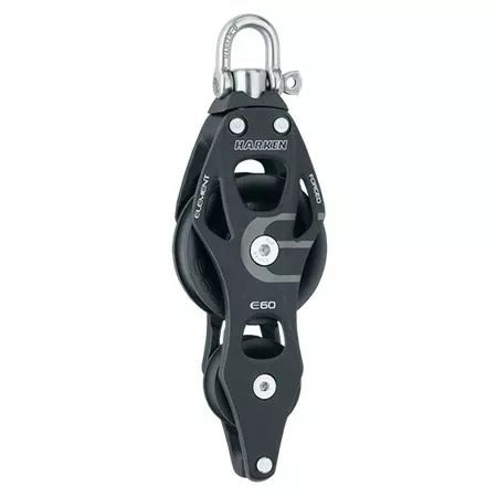 Harken 60mm Aluminum Element Fiddle Swivel Block w/Becket