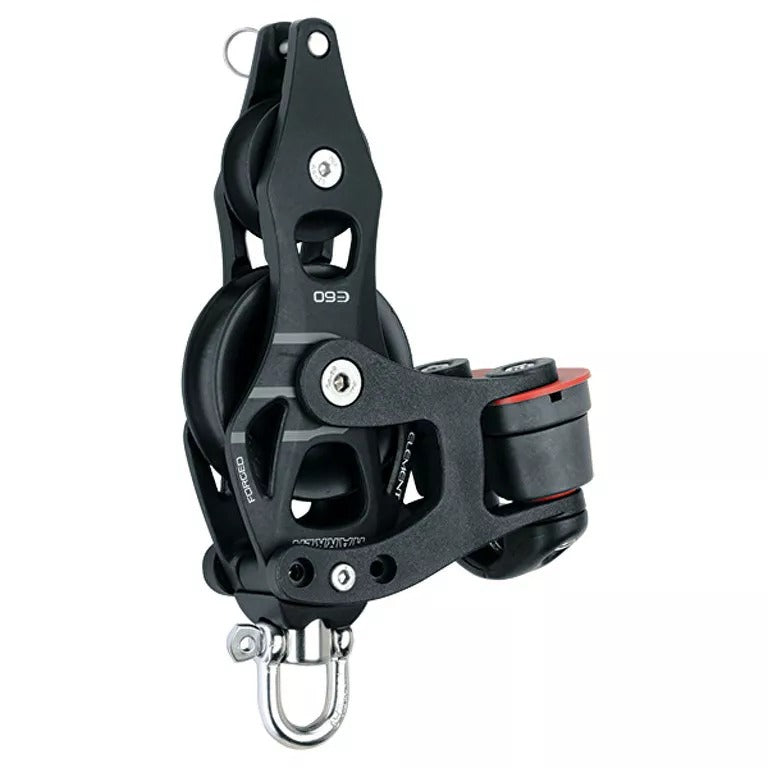Harken 60mm Aluminum Element Fiddle Swivel Block w/150 Cam & Becket