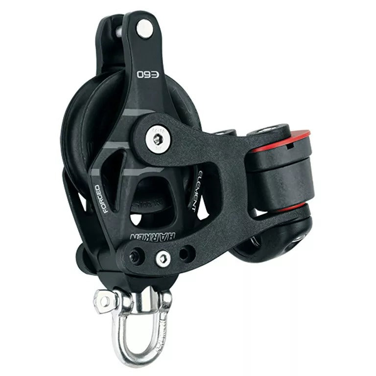 Harken 60mm Aluminum Element Single Swivel Block w/150 Cam & Becket