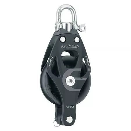 Harken 80mm Aluminum Element Single Swivel Block w/Becket
