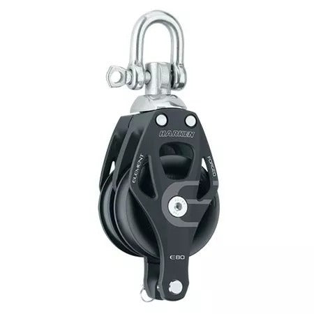 Harken 80mm Aluminum Element Double Swivel Block w/Becket