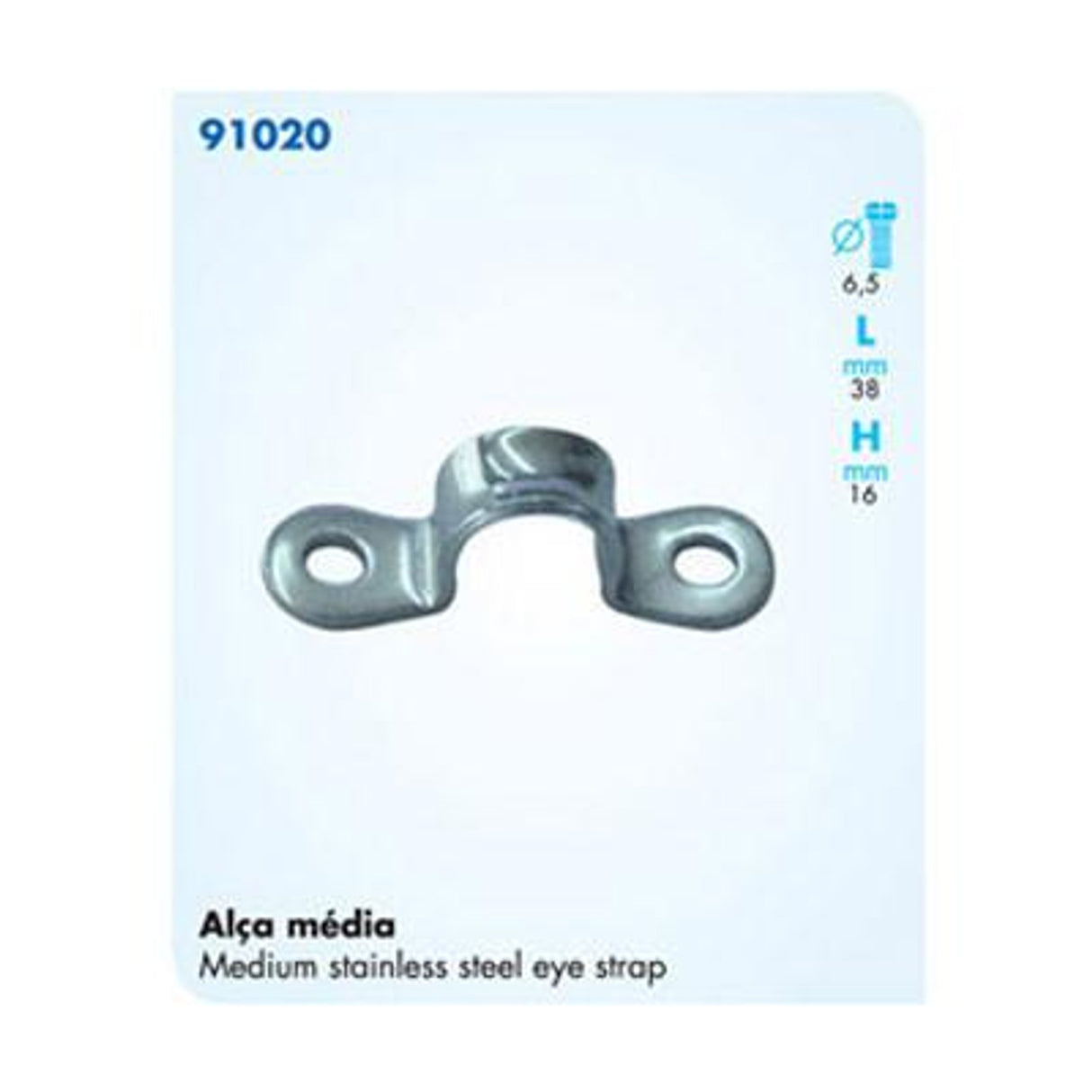 91020 - Medium Stainless Steel Eye Strap - Set of 4 Pieces.