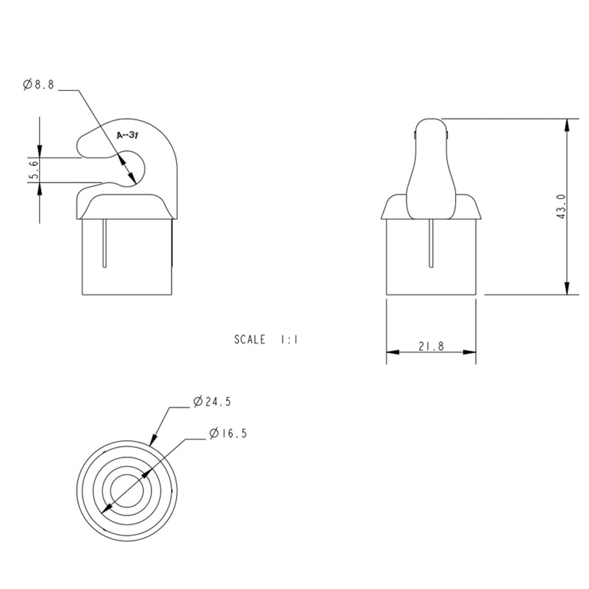 Allen Brothers 25MM Nylon Hook Pole End