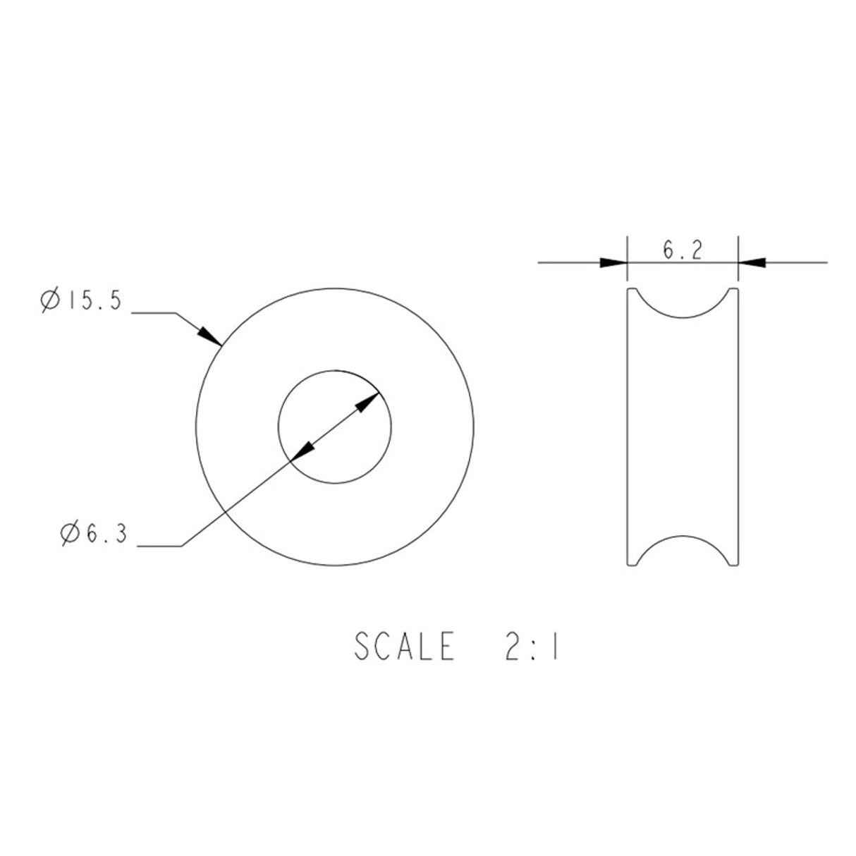Allen Brothers 16MM X 6MM Plain Brass Sheave
