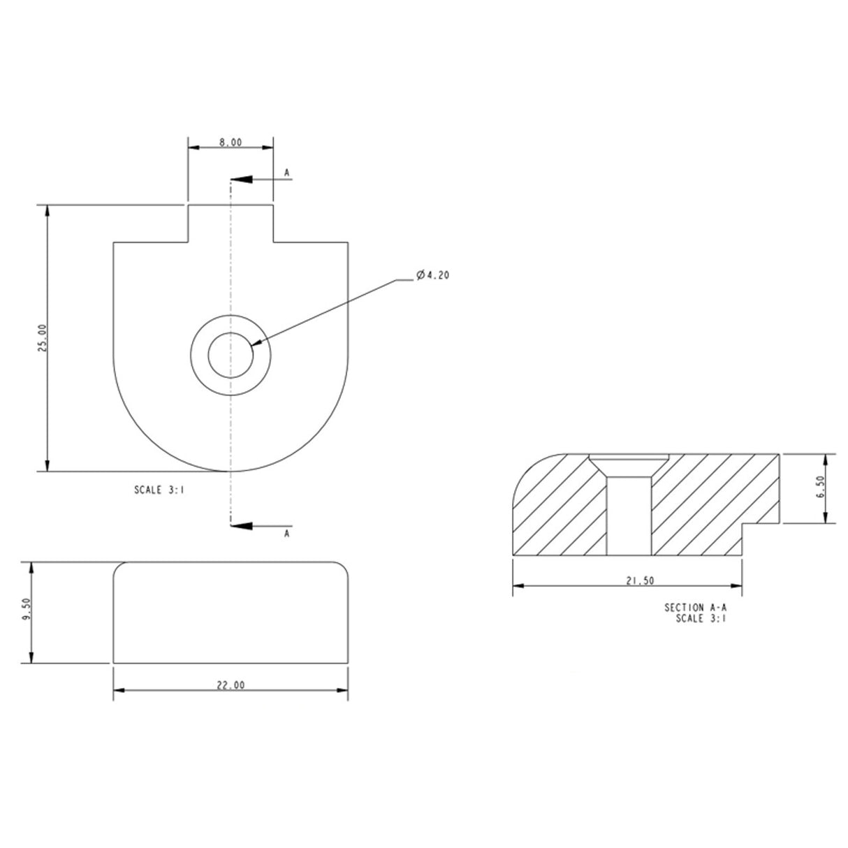 Allen Brothers Mast Track End Stop