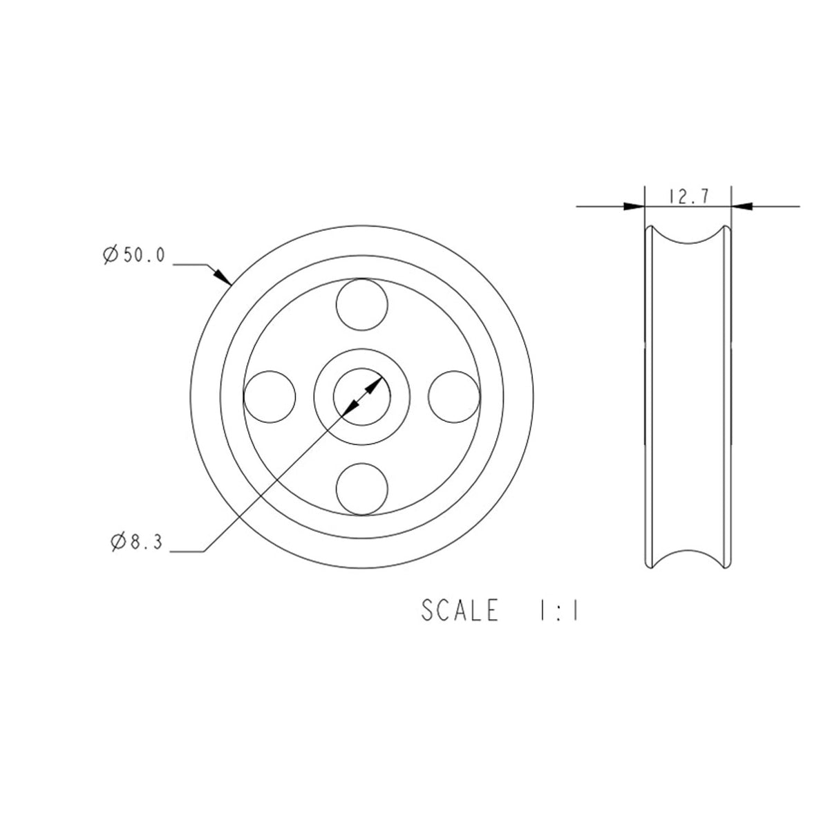 Allen Brothers 50MM X 13MM Plain Bearing to Acetal Sheave