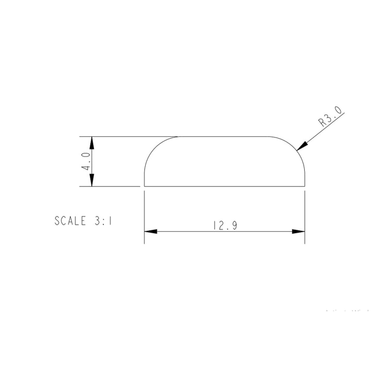 Allen Brothers Alloy Keelband Undrilled X 3.05M