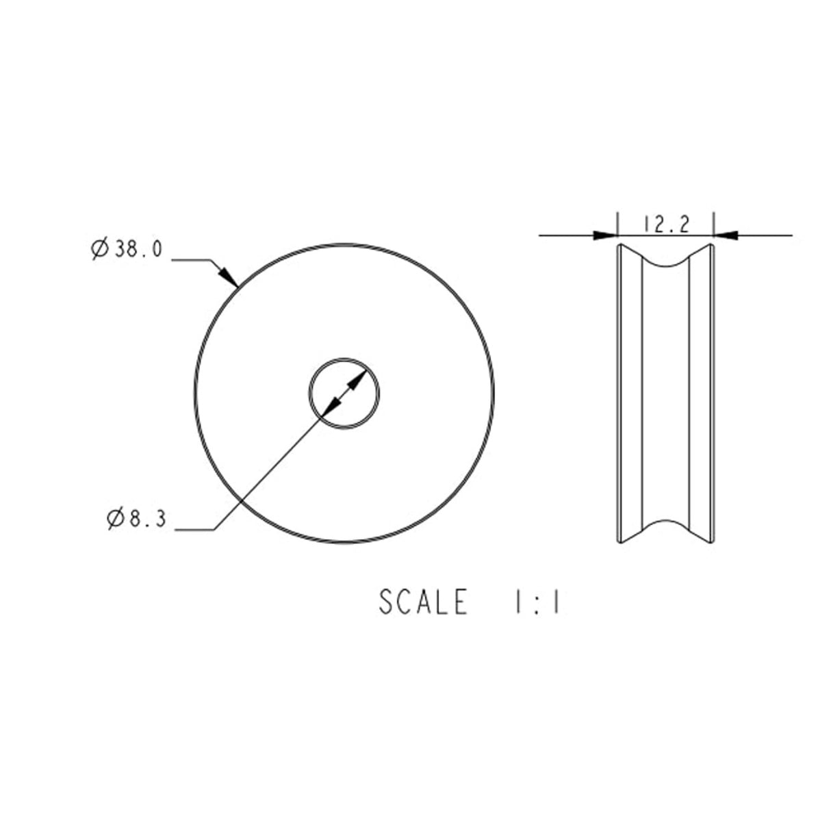 Allen Brothers 38MM X 12MM Plain Bearing Alloy Sheave Aluminium