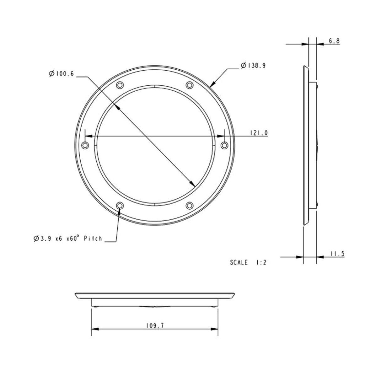 Allen Brothers 100MM O Hatch Cover - Grey
