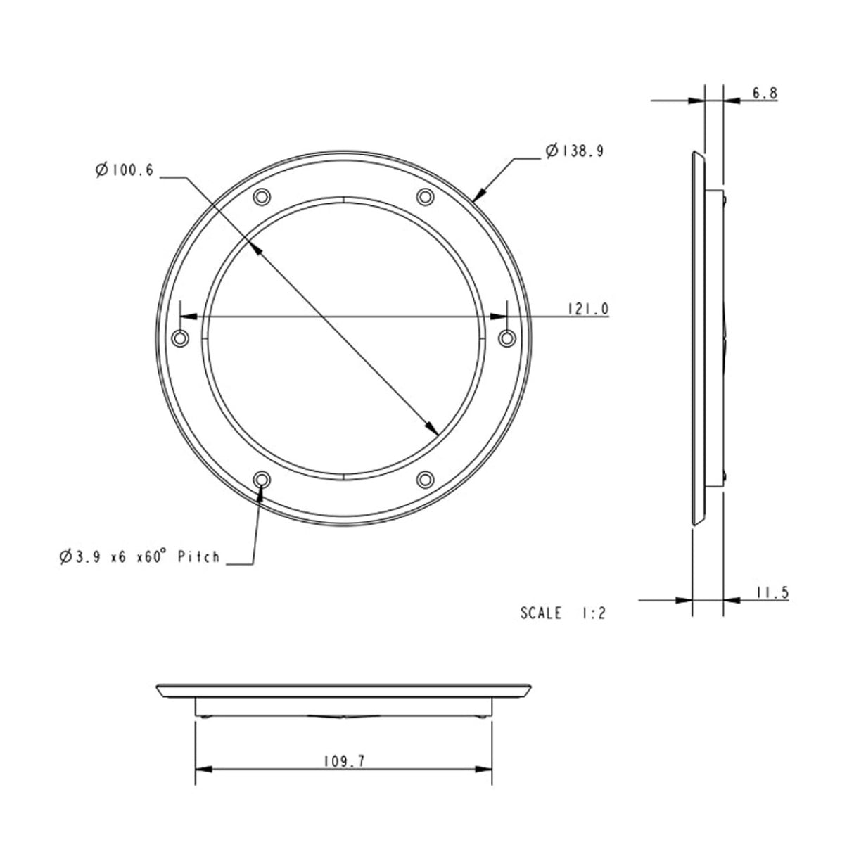 Allen Brothers 100MM O Hatch Cover - White