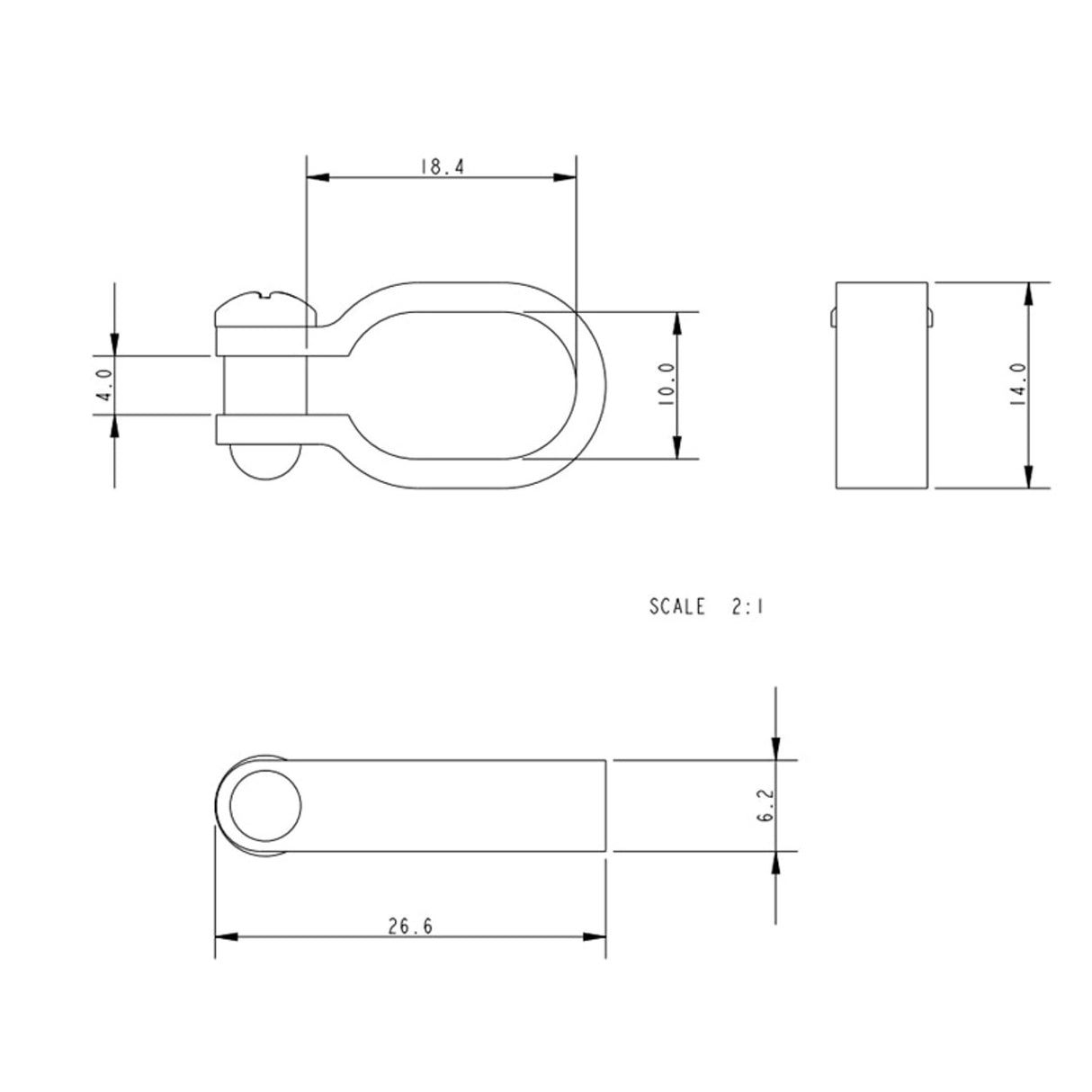 Allen Brothers 13.5mm x 26mm Nylon Sail Shackle