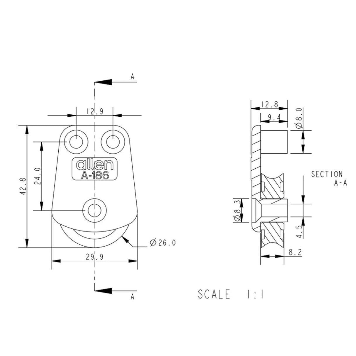 Allen Brothers Outhaul Sheave