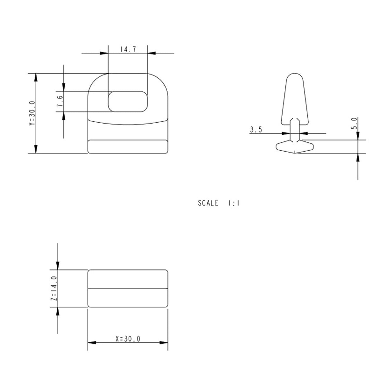Allen Brothers 13.8MM X 30MM Nylon Track Slide