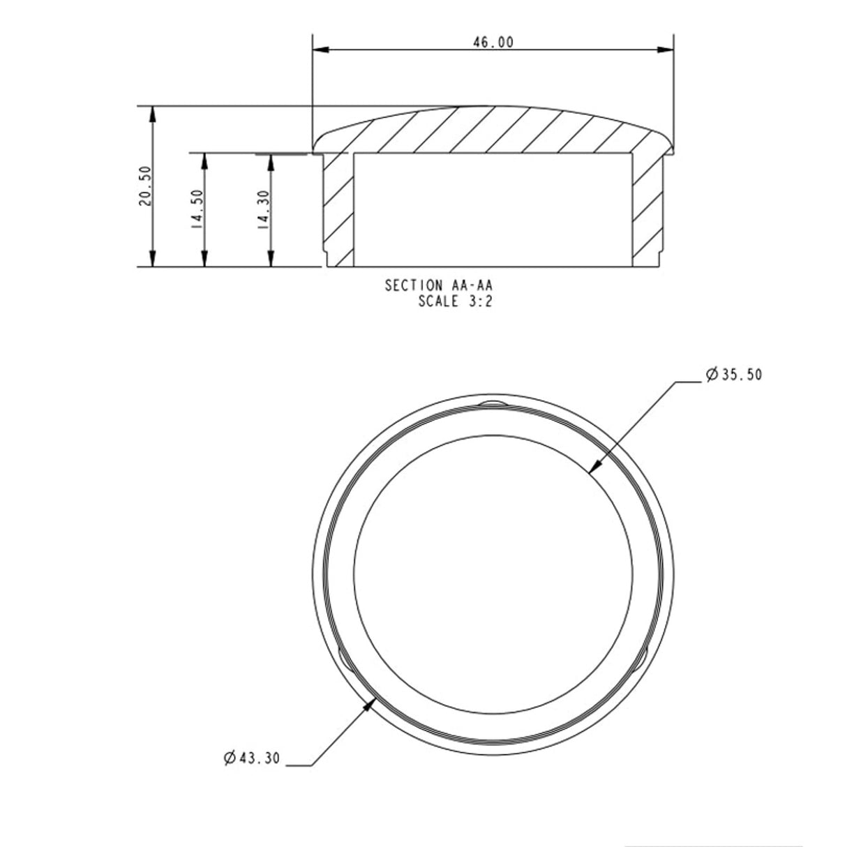 Allen Brothers 46MM Nylon Tube Plug