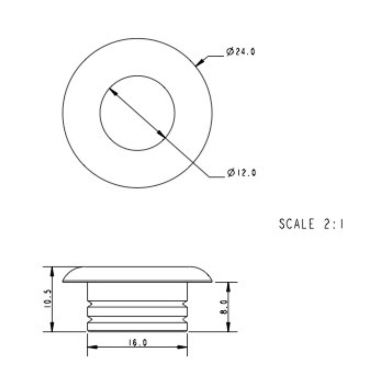 Allen Brothers Aluminium 13MM X 16MM Deck Bush
