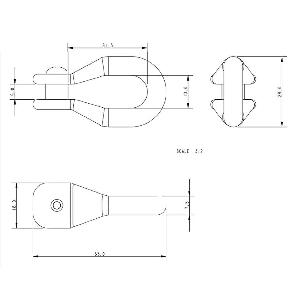 Allen Brothers 28MM X 53MM Nylon Sail Shackle