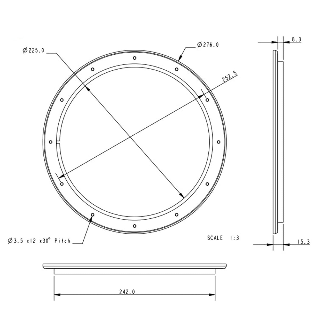 Allen Brothers 223MM O Hatch Cover - White