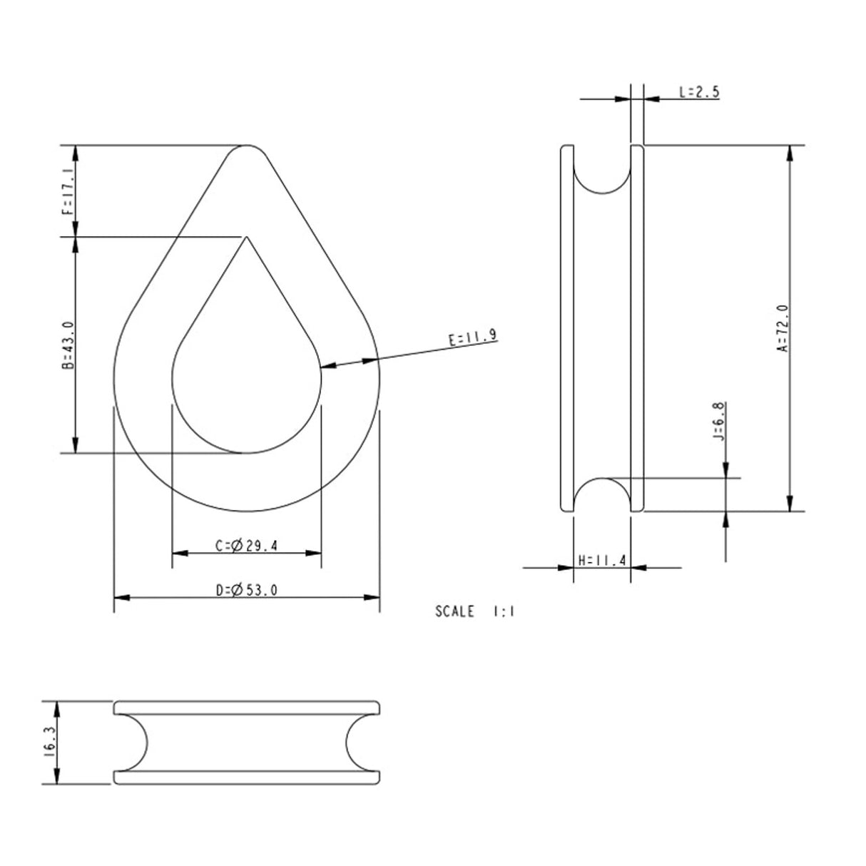 Allen Brothers Nylon Thimble For 12MM Rope