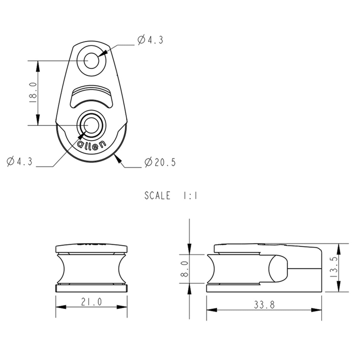 Allen Brothers 20MM Carbon Cheek Block