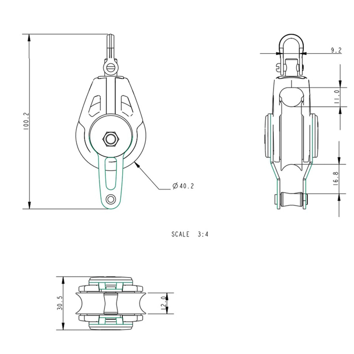 Allen Brothers 40MM Dynamic Block Swivel With Becket