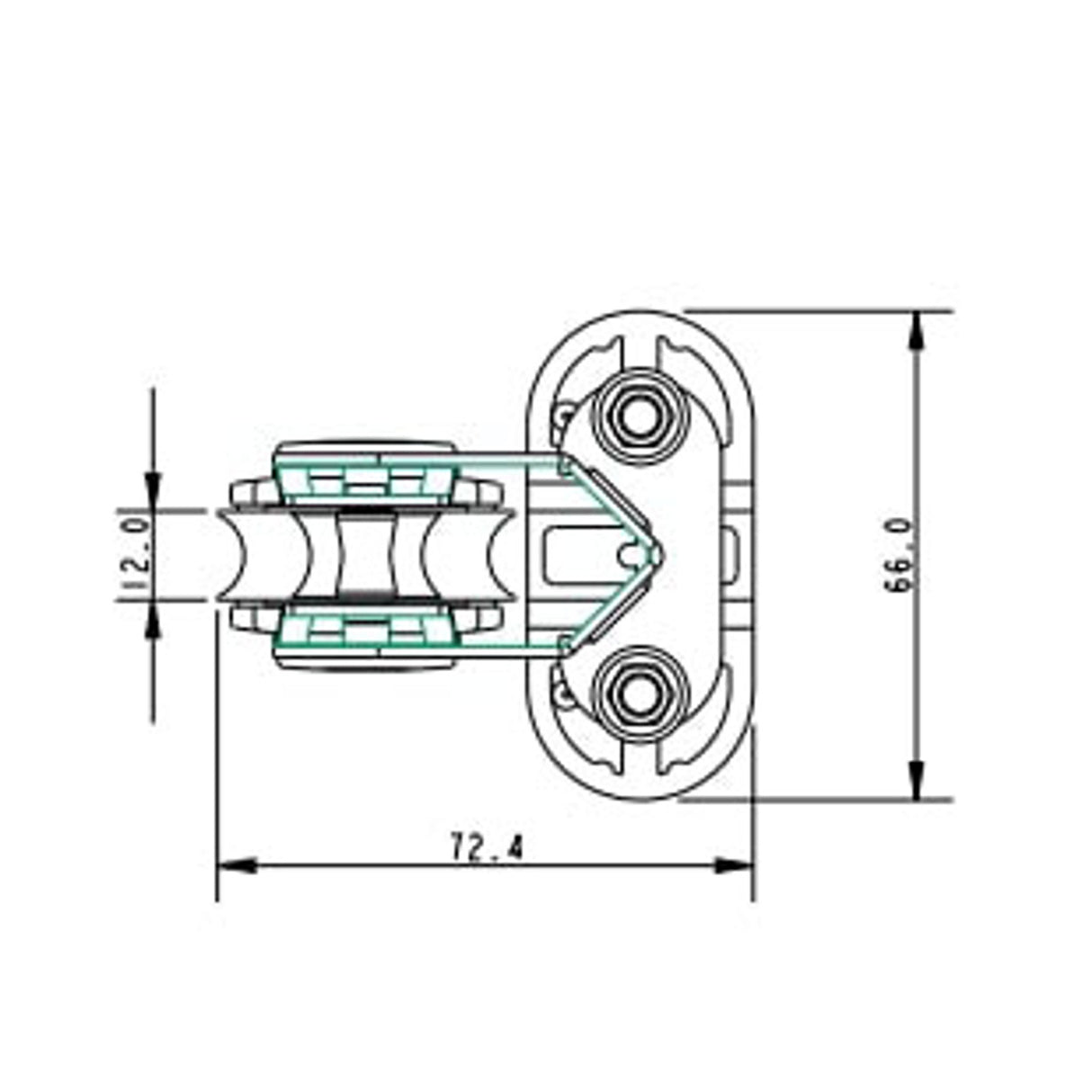 Allen Brothers 40MM Dynamic Block Swivel With Fiddle, Becket & A.676