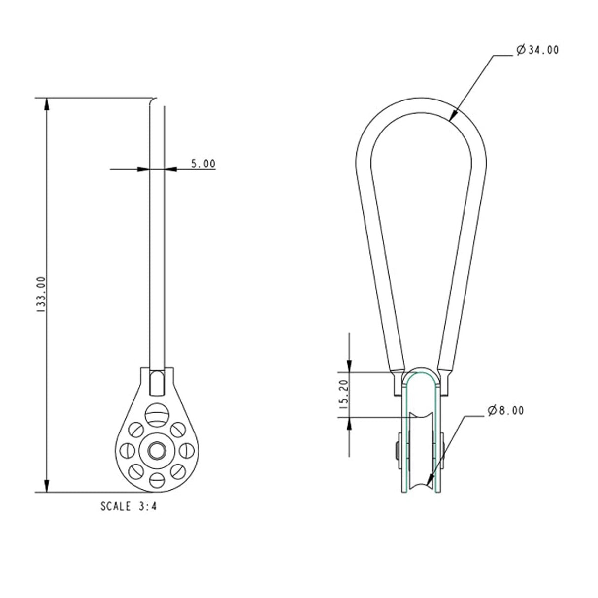 Allen Brothers Narrow Trapeze Ring C/W Block