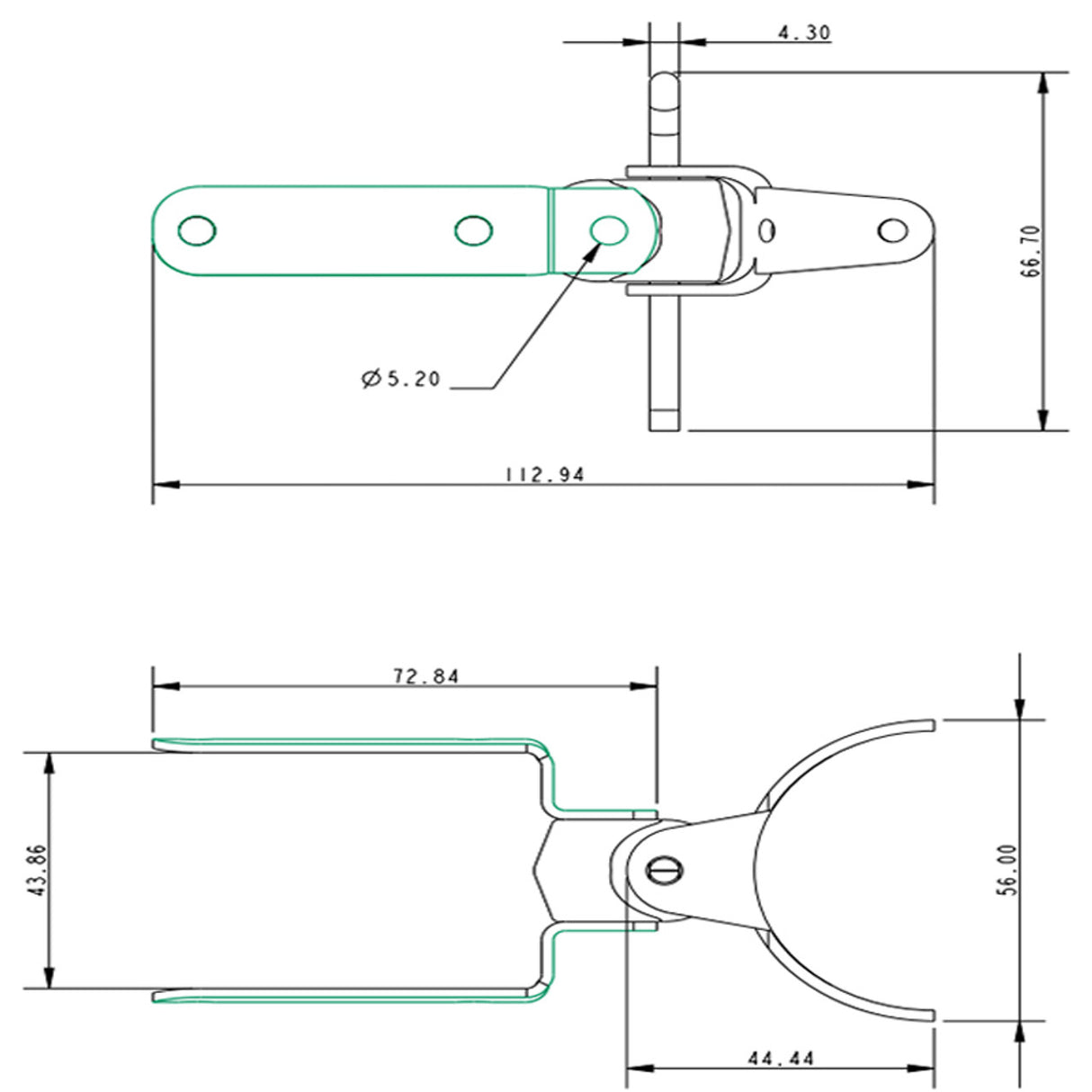 Allen Brothers Mirror Gooseneck - Round Boom