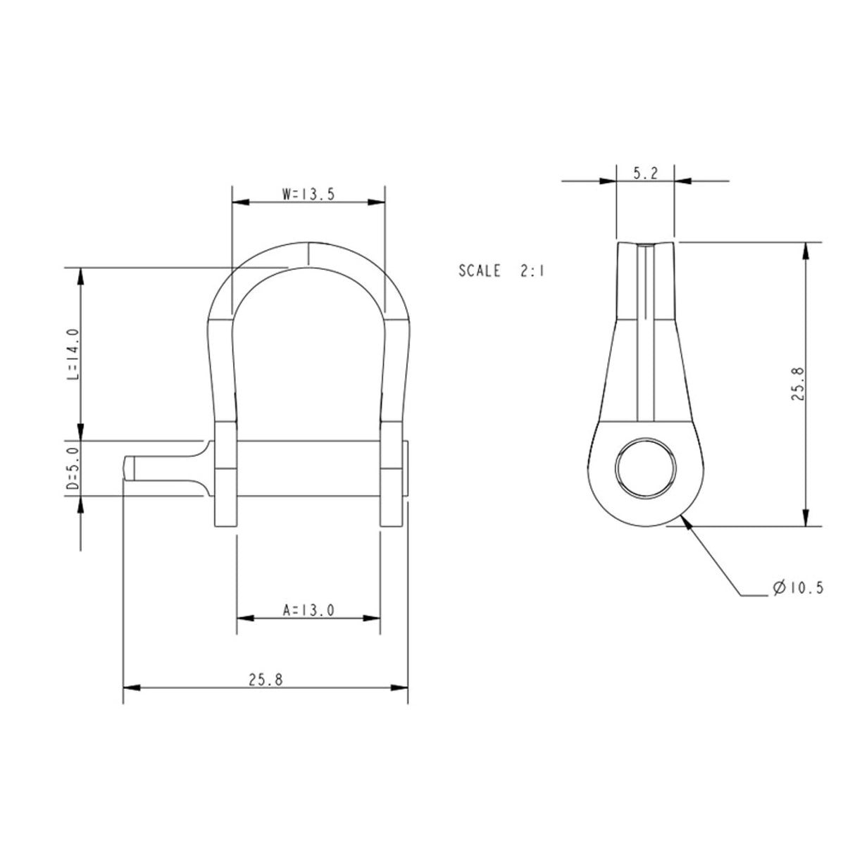 Allen Brothers 5MM X 25MM Strip D Shackle