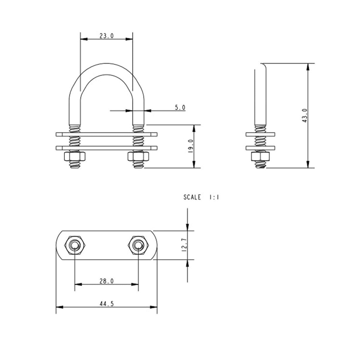 Allen Brothers M5 X 20MM U-Bolt
