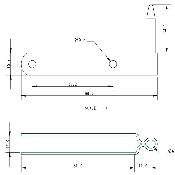 Allen Brothers 6MM Stainless Steel Long Optimist Rudder Pintle