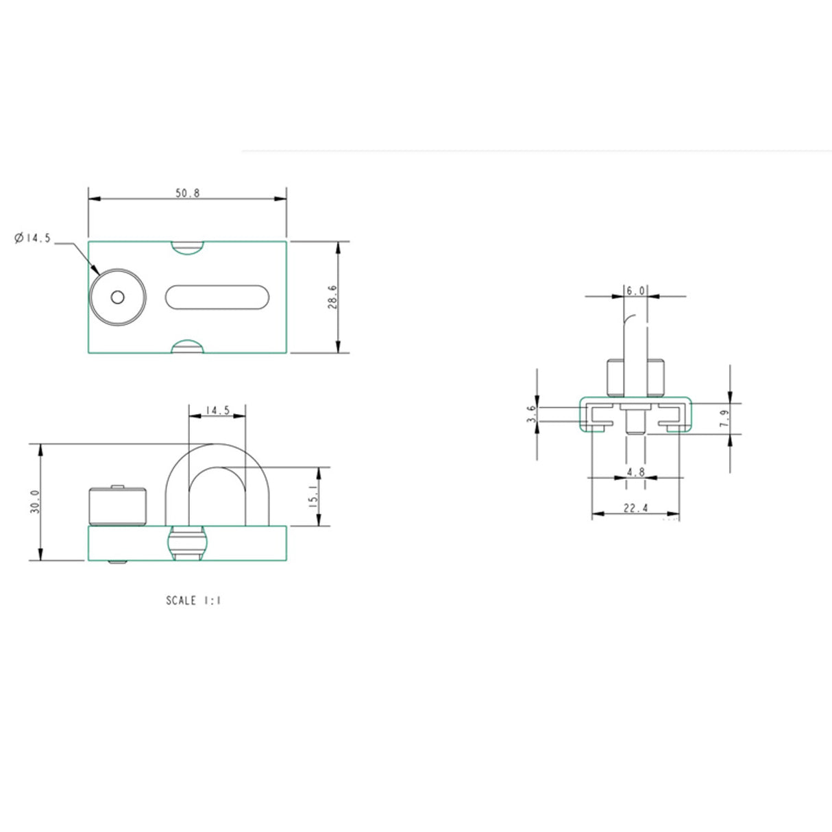 Allen Brothers Stainless Steel Sliding Fairlead With Piston Stop