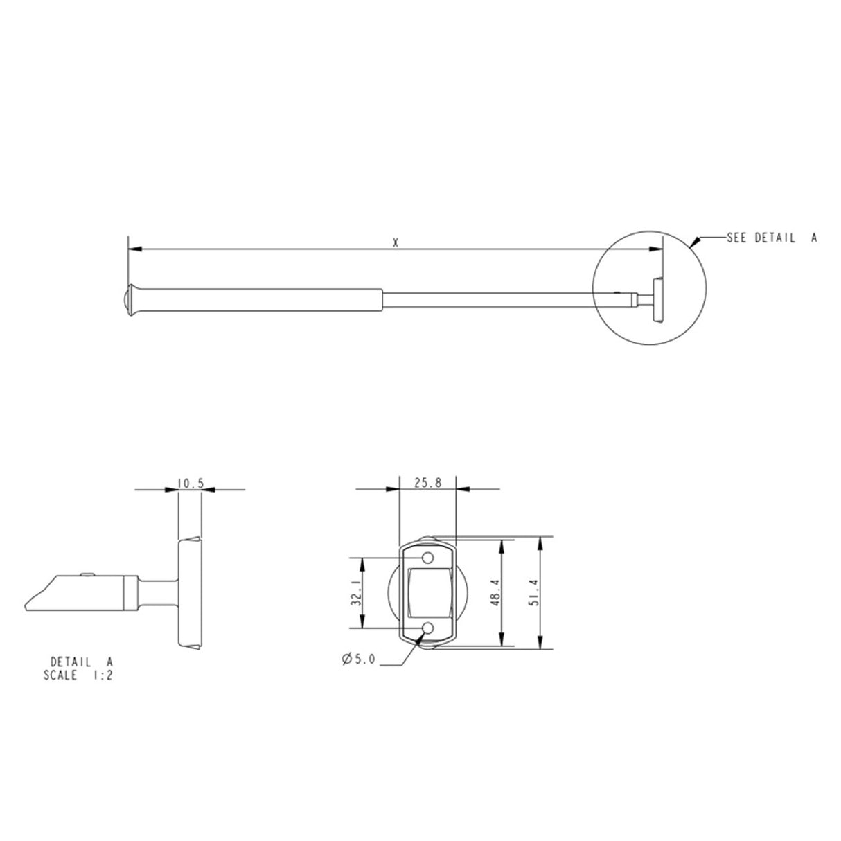 Allen Brothers 1067MM Tiller Extension - Red