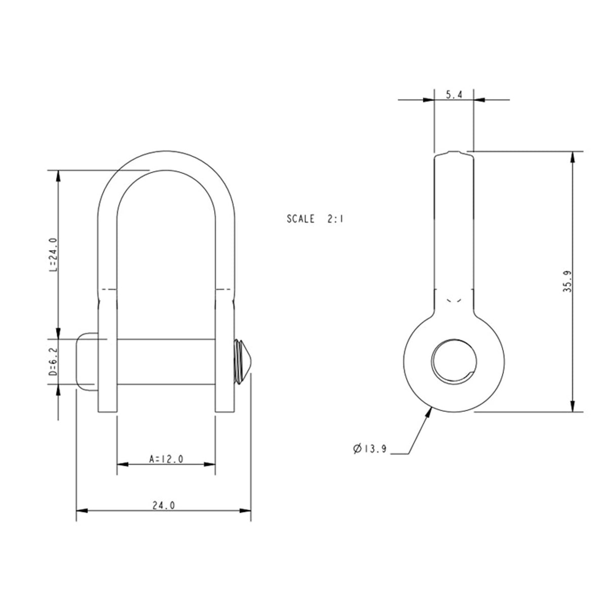 Allen Brothers 6mm Forged D Shackle